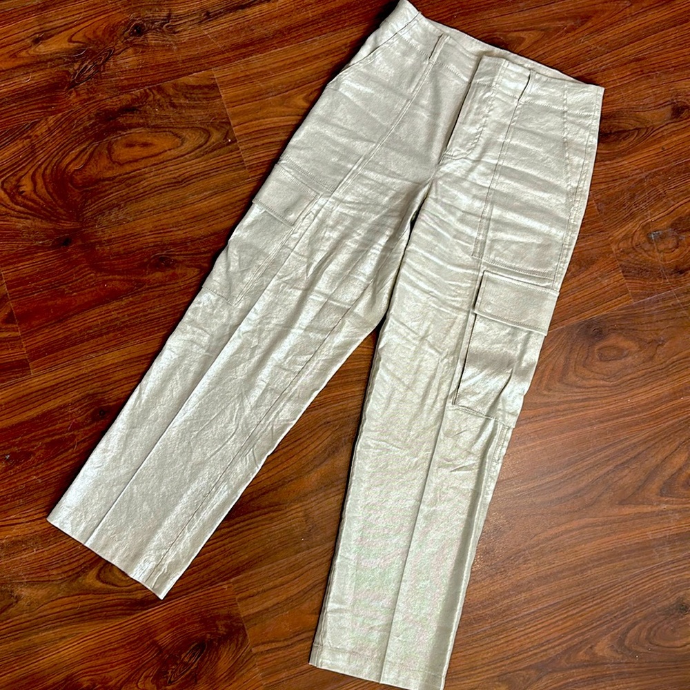 Alice + Olivia Iridescent Utility Trousers Wide Leg